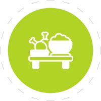 Meal symbol on lime background