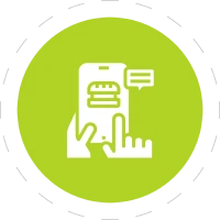 Smartphone with burger icon illustration