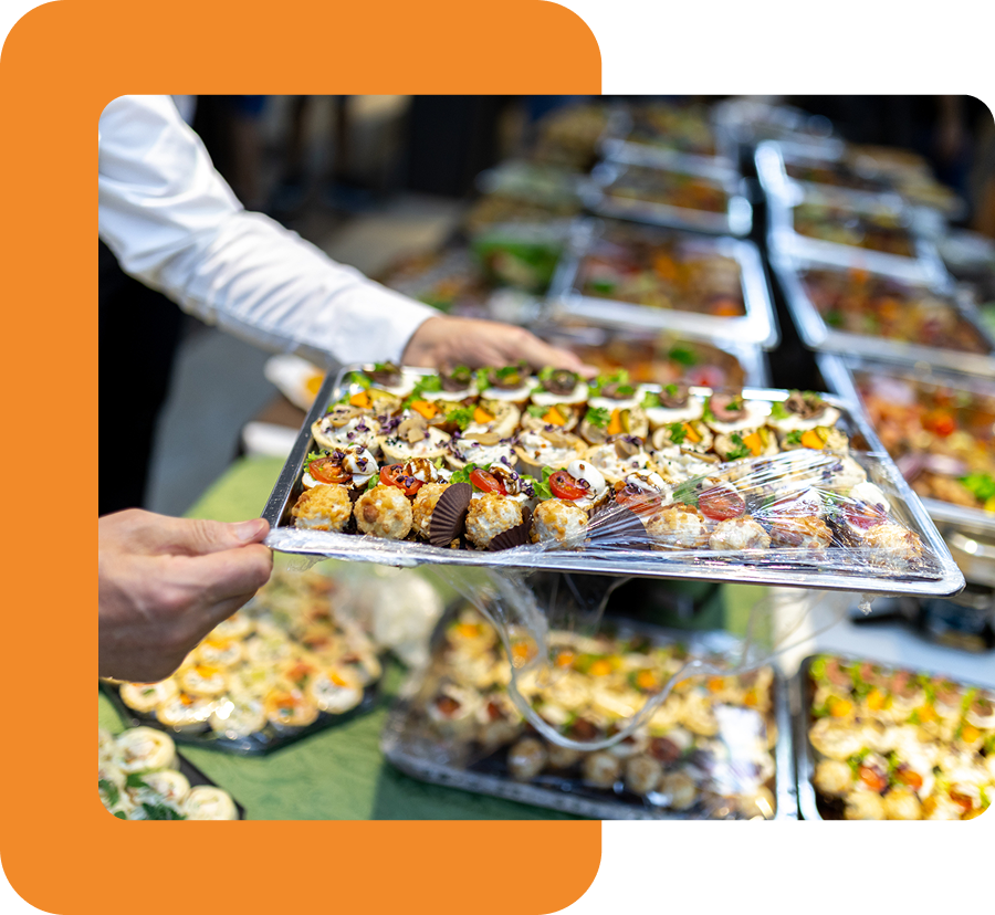 Variety of appetizers on serving tray